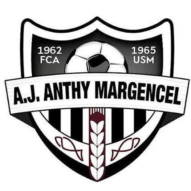 Logo AJ Anthy Margencel avec ballon de football et dates historiques